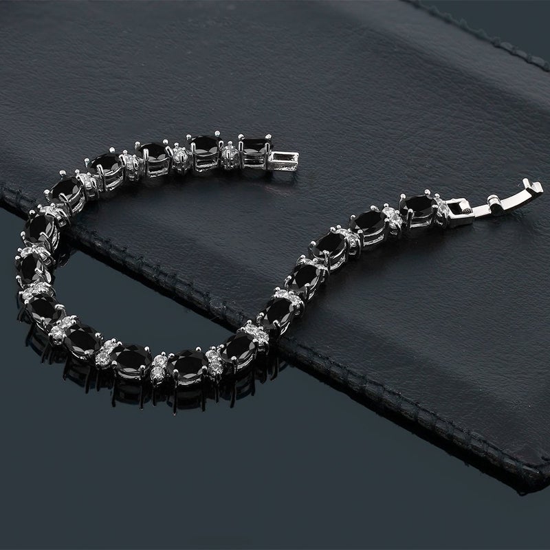Gem Stone King 20.00 Ct Gorgeous Oval and Round 7 Inch Sparkling Cubic Zirconia CZ Tennis Bracelet For Women - Image 3